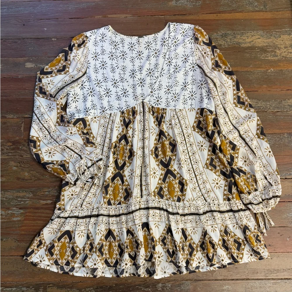 Free People Down By The Bay Plunging Tunic/Dress ~ Size Medium 💚🍄